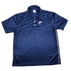 Nike Shirt Mens Medium Blue Vintage Sportswear Polo Golf Swoosh Hit Spell Out
